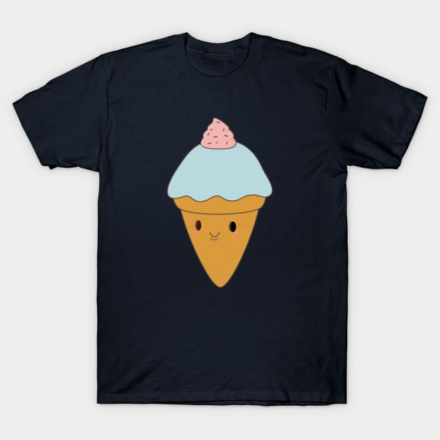 Kawaii cute ice cream cone t-shirt T-Shirt by happinessinatee